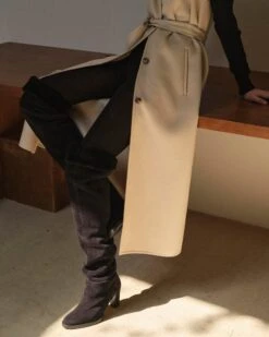 Bottes à Talons En Peau Lainée