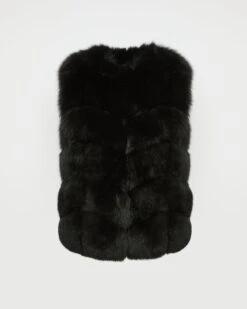 Gilet Sans Manches En Fourrure De Renard -yves salomon boutique 20WYG34465RDXXC99 8