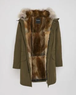 Parka Iconique Longue En Coton Technique Avec Fourrure De Coyote Et Lapin -yves salomon boutique 21WHM01890F71XB3218 11
