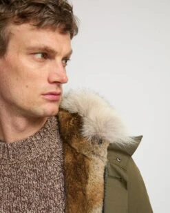 Parka Iconique Longue En Coton Technique Avec Fourrure De Coyote Et Lapin -yves salomon boutique 21WHM01890F71XB3218 4