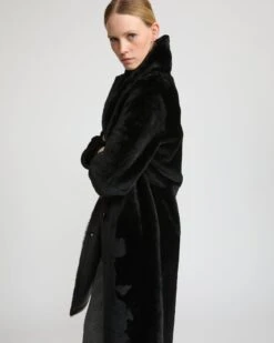 Manteau Réversible En Peau Lainée D'agneau Mérinos