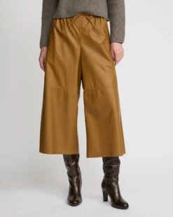 Jupe Culotte En Cuir D'agneau Fin 10 Jupe Culotte En Cuir D'agneau Fin -yves salomon boutique 22EYP201XXAPARA3091 3