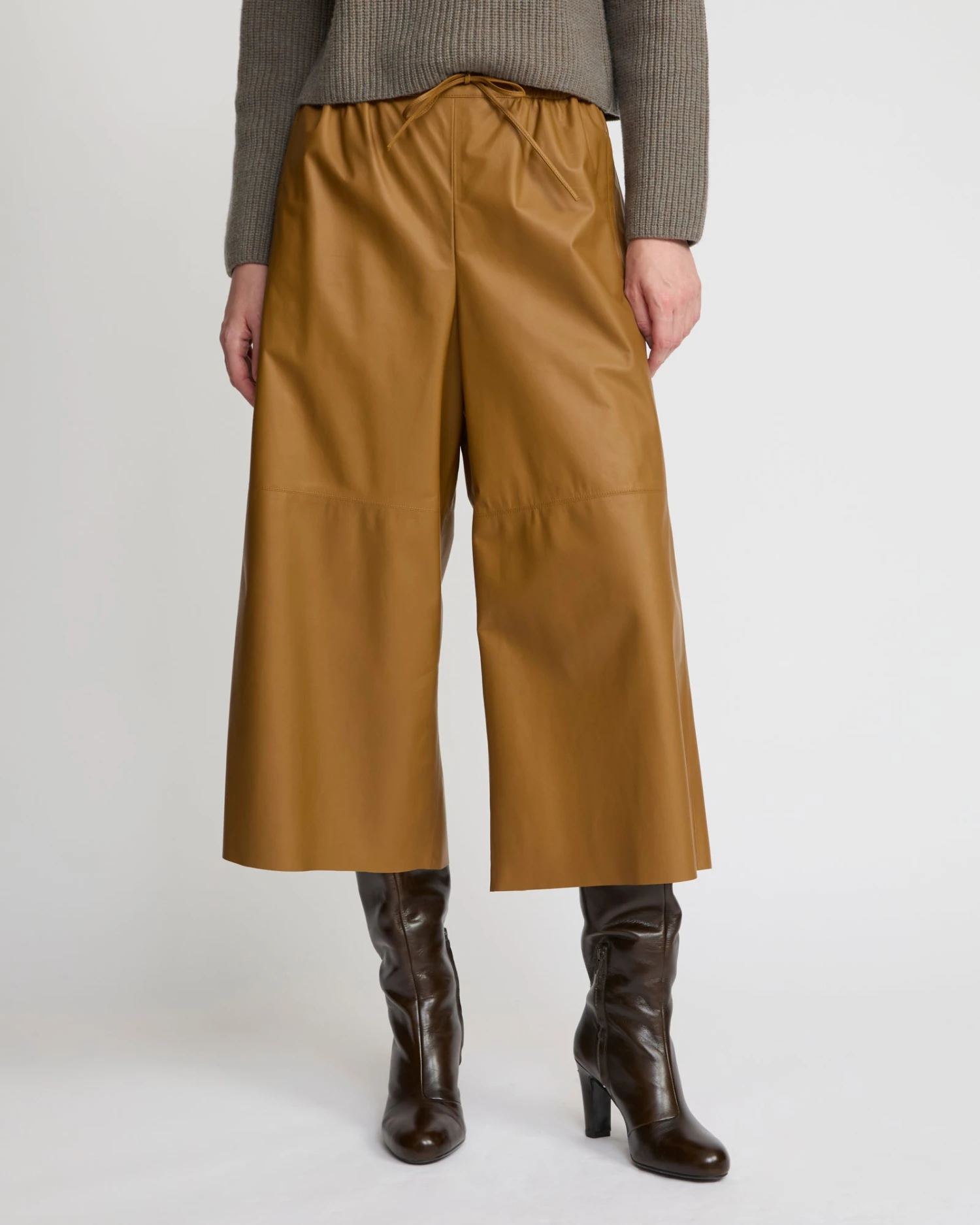 Jupe Culotte En Cuir D'agneau Fin 5 Jupe Culotte En Cuir D'agneau Fin – Image 3