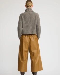 Jupe Culotte En Cuir D'agneau Fin 11 Jupe Culotte En Cuir D'agneau Fin -yves salomon boutique 22EYP201XXAPARA3091 4