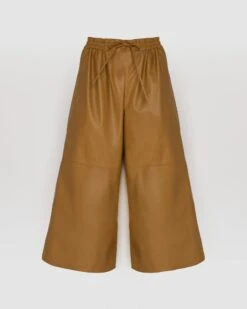 Jupe Culotte En Cuir D'agneau Fin 12 Jupe Culotte En Cuir D'agneau Fin -yves salomon boutique 22EYP201XXAPARA3091 9