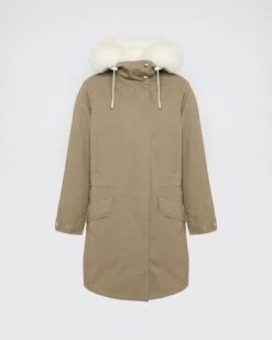 Parka Iconique En Coton Mélangé Et Fourrure
