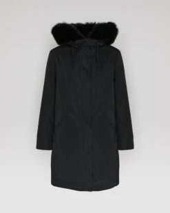 Parka Iconique Longue En Coton Mélangé Imperméable Avec Fourrure De Renard Et Lapin -yves salomon boutique 22WFM01385F52XC99 9 5ee870dd 2d6e 403f 90b6 8b195cf599b2