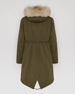 Parka Regular En Coton Imperméable Avec Fourrure De Coyote Et Lapin -yves salomon boutique 22WFM01385F71XB3218 10
