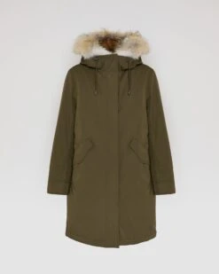 Parka Regular En Coton Imperméable Avec Fourrure De Coyote Et Lapin -yves salomon boutique 22WFM01385F71XB3218 9