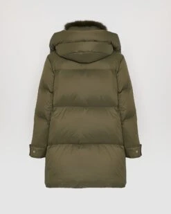 Doudoune Longueur 3/4 En Tissu Technique Déperlant Et Col En Fourrure De Renard -yves salomon boutique 22WFM04583DORDA8077 10