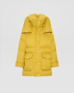 Doudoune 3/4 à Capuche En Laine D'agneau Du Tibet -yves salomon boutique 22WFM04583M07WA3038 9 ca6b25c5 d11d 4a9f b83a 4267044f9fea