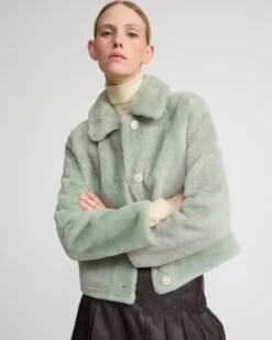 Veste Courte Réversible En Agneau Mérinos