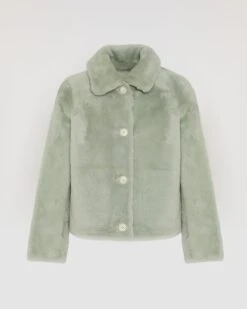 Veste Courte Réversible En Agneau Mérinos -yves salomon boutique 22WYV64355MESIA8092 9