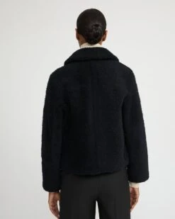 Veste Courte Boutonnée En Agneau Mérinos -yves salomon boutique 22WYV64355MRMXA7052 4