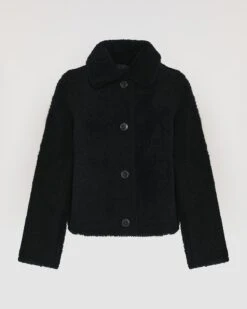 Veste Courte Boutonnée En Agneau Mérinos -yves salomon boutique 22WYV64355MRMXA7052 9