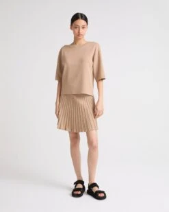 Jupe Patineuse Courte En Maille -yves salomon boutique 23EYJ50339MSPWA2247 2