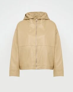 Blouson à Capuche En Cuir D'agneau -yves salomon boutique 23EYV20161APXXA2250 8