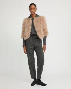 Veste Courte En Plumes