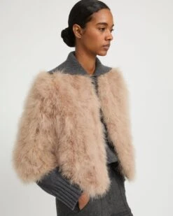 Veste Courte En Plumes -yves salomon boutique 23WAV15454PLUXA2247 4