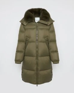 Doudoune 7/8 Avec Col En Fourrure De Renard