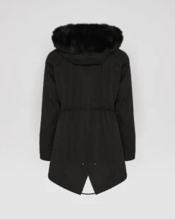 Parka Iconique Courte En Coton Mélangé Imperméable Avec Fourrure De Renard Et Lapin -yves salomon boutique 23WFV07572F52XC99 10