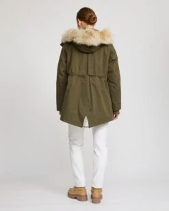 Parka Courte Tissu Technique, Fourrure De Coyote Et De Lapin -yves salomon boutique 23WFV07572F71XB3218 4