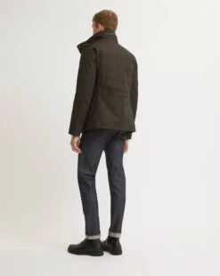 Veste Style Saharienne En Gabardine Technique Imperméable Avec Col En Fourrure De Vison -yves salomon boutique 23WUV90372A34GB3107 4