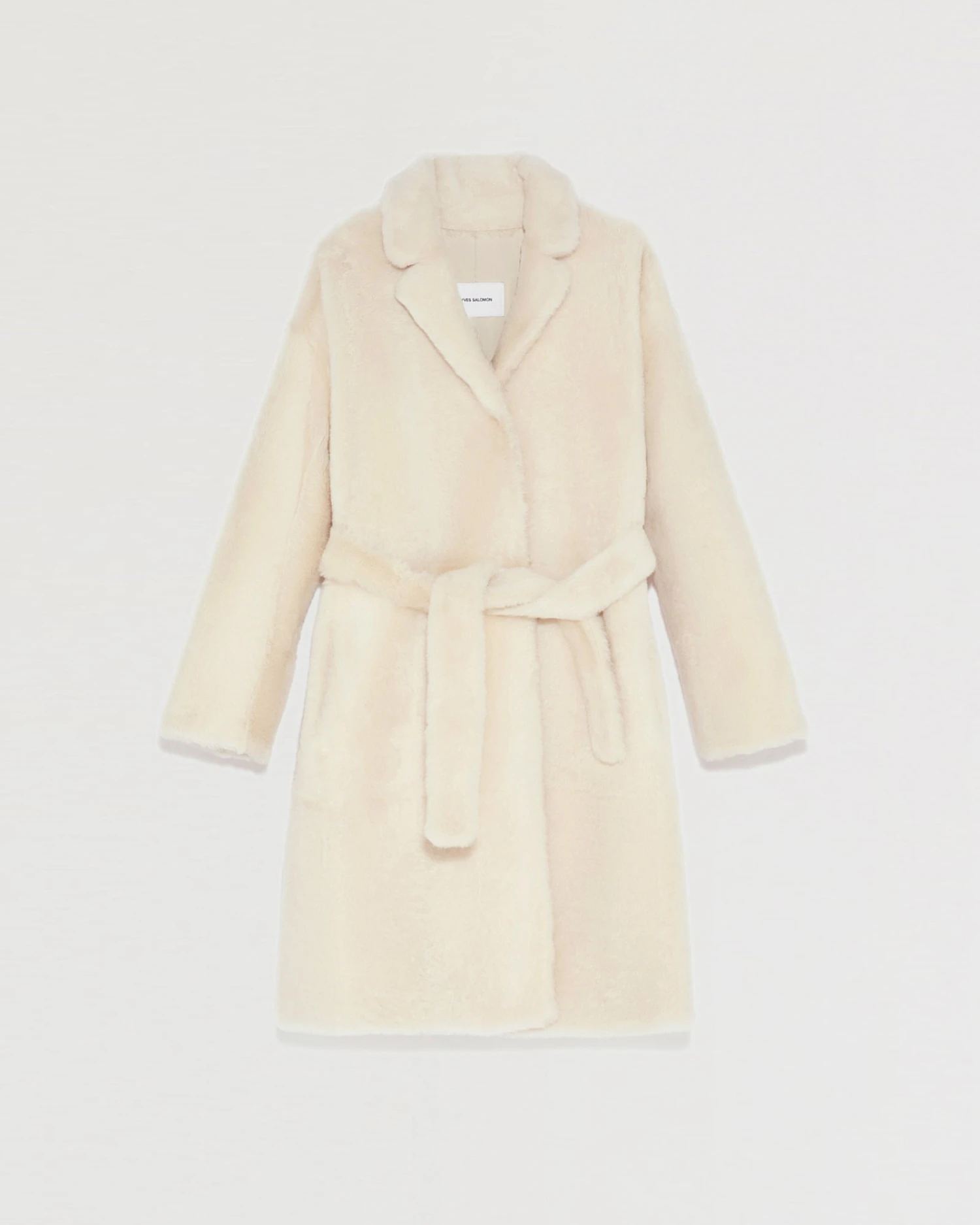 Manteau Ceinturé En Peau Lainée 8 Manteau Ceinturé En Peau Lainée – Image 6