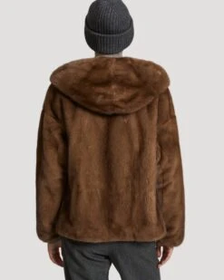 Parka à Capuche En Tissu Technique Réversible Et Fourrure De Vison -yves salomon boutique 23WYV06470VIRVB3028 6