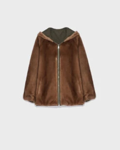 Parka à Capuche En Tissu Technique Réversible Et Fourrure De Vison -yves salomon boutique 23WYV06470VIRVB3028 9