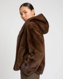 Veste à Capuche En Fourrure De Vison à Poils Longs -yves salomon boutique 23WYV32066VMLXLUNA 4 b6d95152 f65e 4f0c 841c 7edc054b1d37