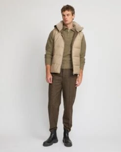 Gilet Doudoune En Tissu Imperméable Loro Piana Avec Col En Fourrure De Vison
