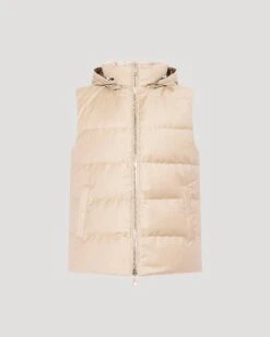 Gilet Doudoune En Tissu Imperméable Loro Piana Avec Col En Fourrure De Vison -yves salomon boutique 24EHG00768LSVEA2068 9