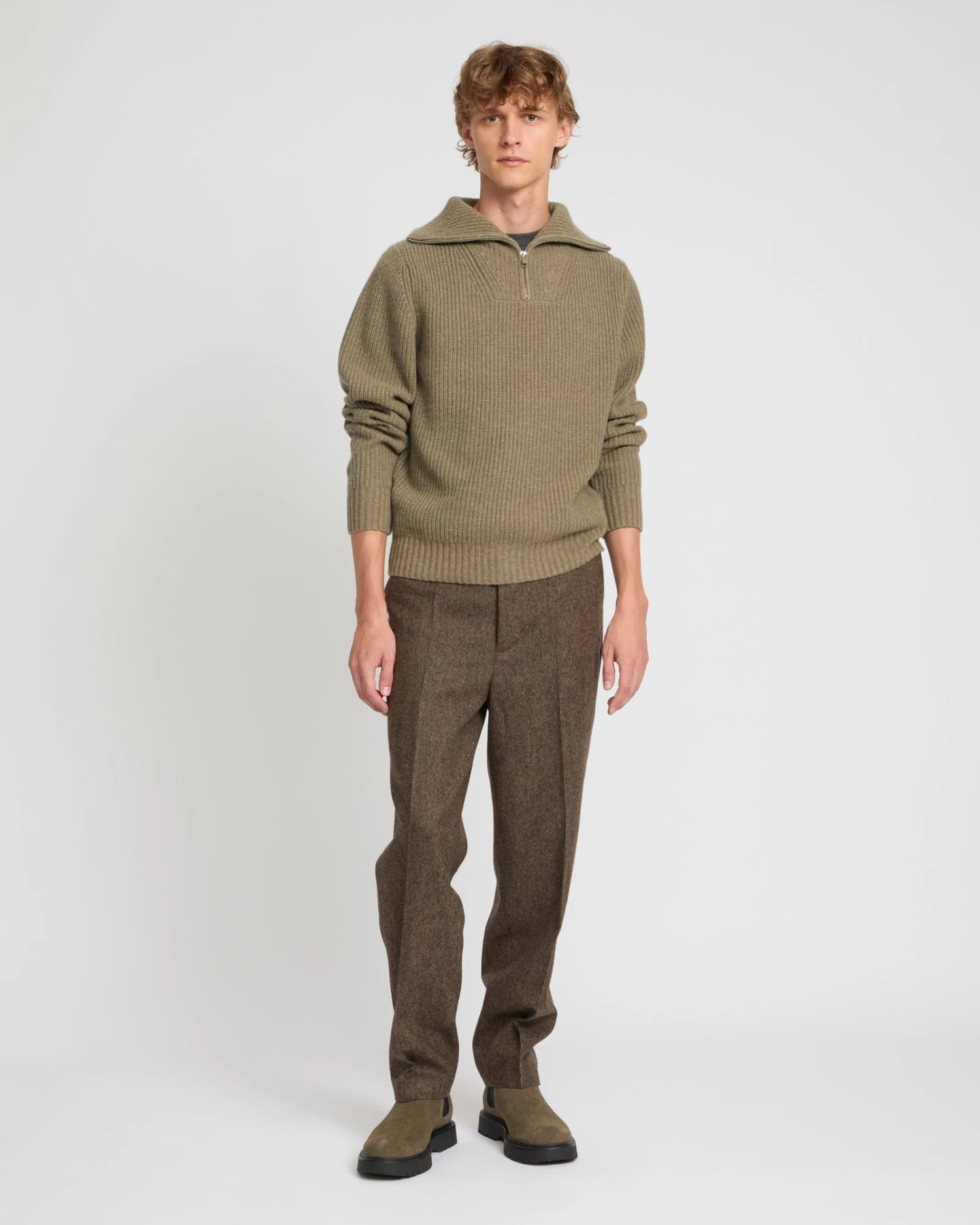 Pantalon Droit En Tweed De Laine 3 Pantalon Droit En Tweed De Laine