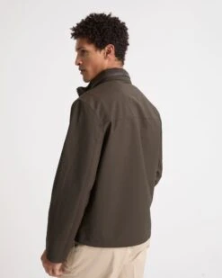 Veste Imperméable En Jersey Avec Détails En Cuir Et Capuche -yves salomon boutique 24EHV01966K42WA8187 4