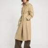 Trench Long Ceinturé En Cuir D'agneau -yves salomon boutique 24EYM21712APXXA2250