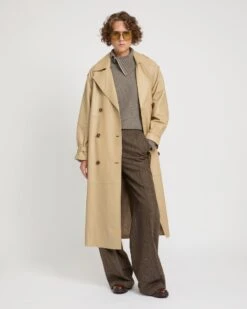 Trench Long Ceinturé En Cuir D'agneau -yves salomon boutique 24EYM21712APXXA2250 3 c8385b0d c57d 45e5 9068 8d9e27890d22
