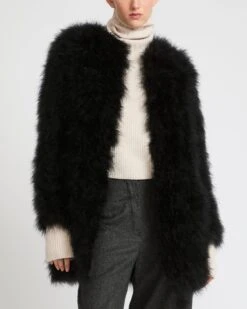Veste Longue En Plumes