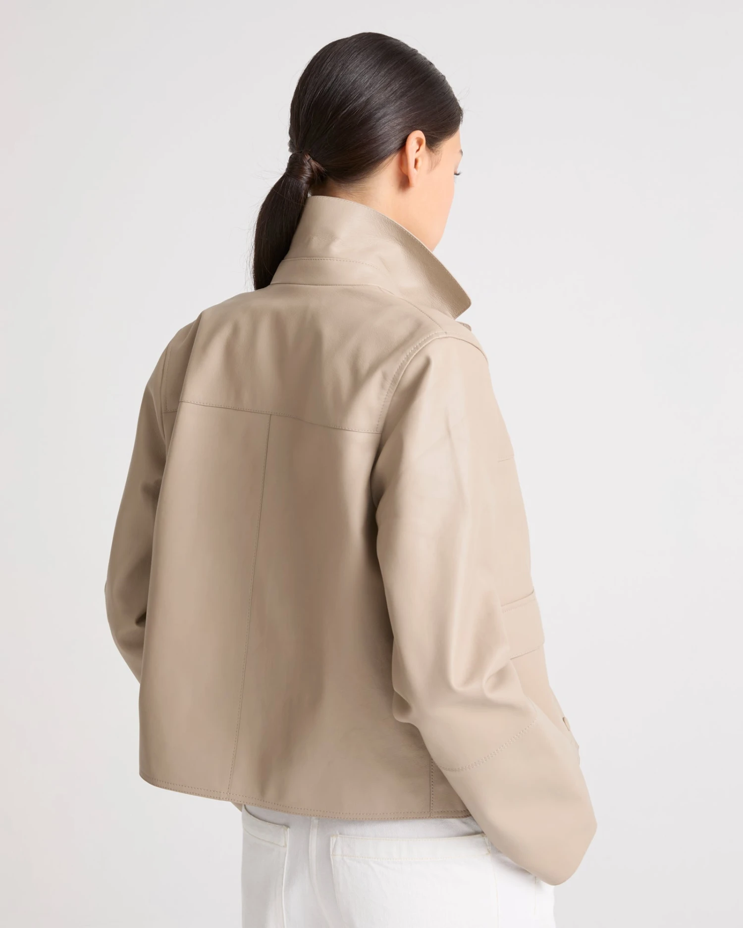 Veste Courte En Cuir D'agneau 7 Veste Courte En Cuir D'agneau – Image 5