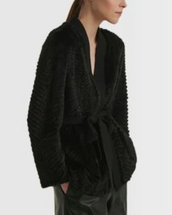 Veste En Maille Et Fourrure De Vison