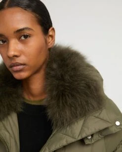 Doudoune "A" Line Iconique Avec Col En Laine D'agneau -yves salomon boutique 24WFM01576M07WA8077 3