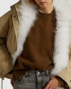 Parka Courte En Tissu Technique Déperlant Et Agneau -yves salomon boutique 24WFV01964S01XB2581 3 0a48a7a8 49c7 4114 93c6 16467da44bac