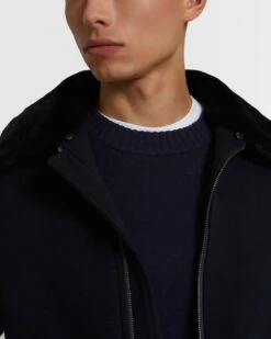 Veste En Tissu Mélange Laine-cachemire Avec Col En Fourrure De Vison Rasé -yves salomon boutique 24WUV00468T16GA7048 3 1b2b2597 cd1f 42b8 a237 01452208d361