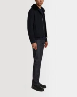 Veste En Tissu Mélange Laine-cachemire Avec Col En Fourrure De Vison Rasé -yves salomon boutique 24WUV00468T16GA7048 4 044f9b0a 70d7 4ace a362 8412945b466f