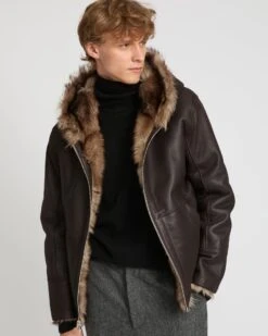 Hoodie Réversible En Peau Lainée D'agneau De Toscane -yves salomon boutique 24WUV60368TOFUB3232 4 8a7e88e8 8b6e 4104 8d24 4092ae824478