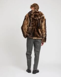 Hoodie Réversible En Peau Lainée D'agneau De Toscane -yves salomon boutique 24WUV60368TOFUB3232 5 759b8292 fef6 463c 91a7 fee026cf3613