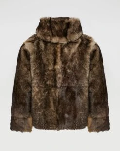 Hoodie Réversible En Peau Lainée D'agneau De Toscane -yves salomon boutique 24WUV60368TOFUB3232 9