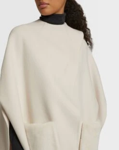 Cape En Lainage Cachemire Et Fourrure De Vison -yves salomon boutique 24WYC03504CAVIA2154 4