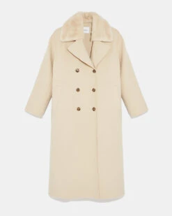 Manteau Long En Lainage Cachemire Avec Col En Fourrure De Vison -yves salomon boutique 24WYM03322CAVIA2122 9