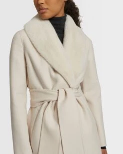 Manteau En Lainage Cachemire Avec Col Et Parementure En Fourrure De Vison 11 Manteau En Lainage Cachemire Avec Col Et Parementure En Fourrure De Vison -yves salomon boutique 24WYM03499CAVIA2154 3